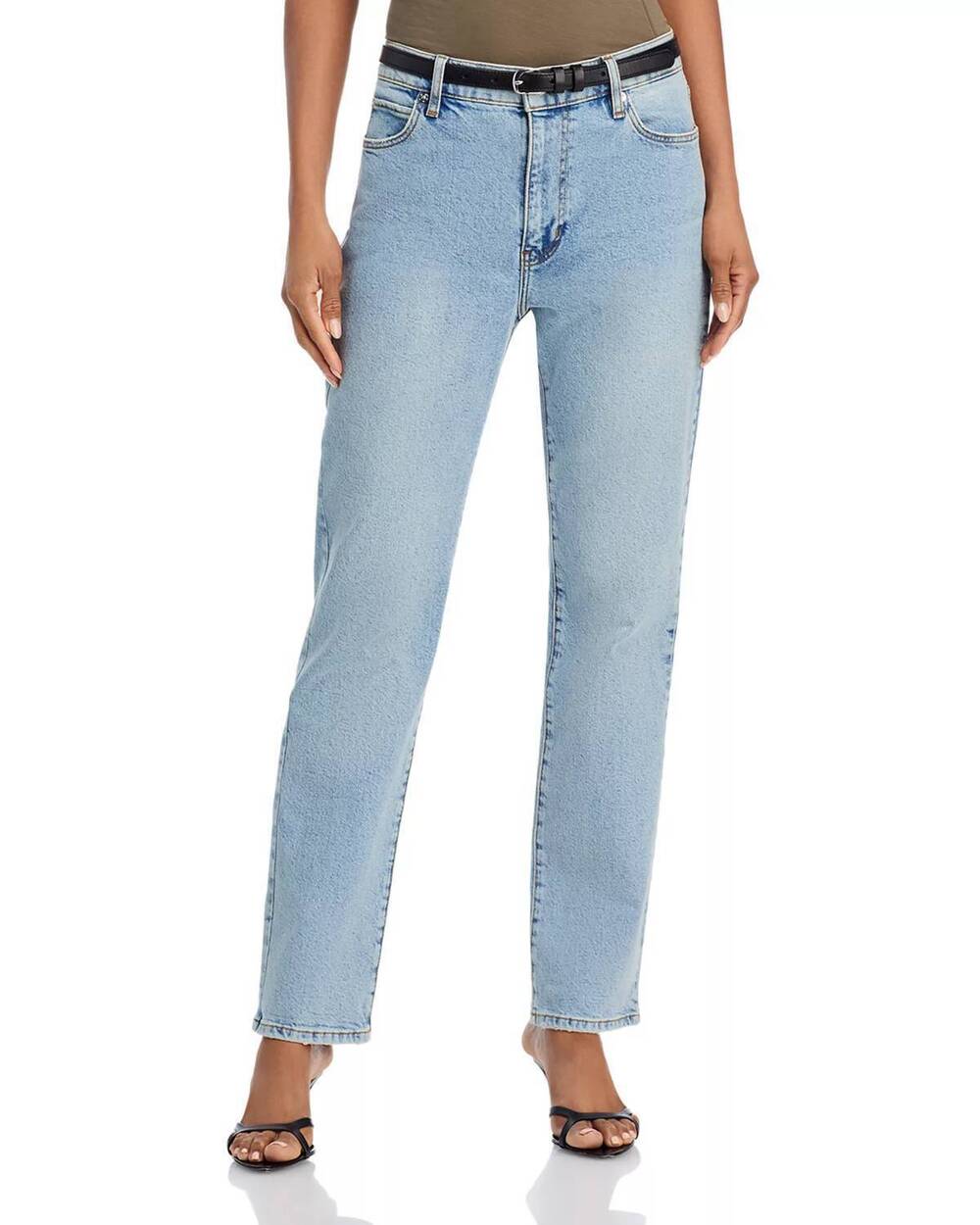 NEW FRAME borrowed high rise ankle slim straight jeans in dolly